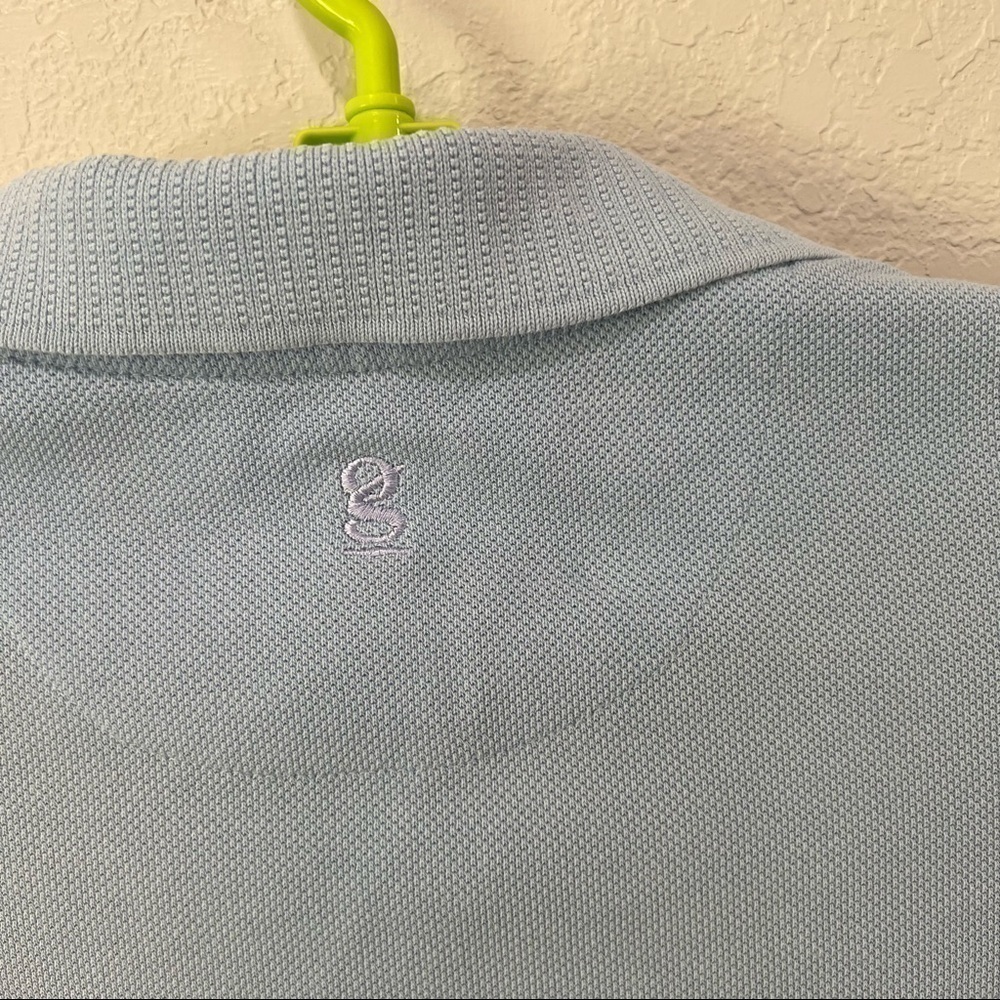 POWDER blue Pebble Beach 1919 polo golf shirt, large, gear for sports, buttons - Picture 9 of 11